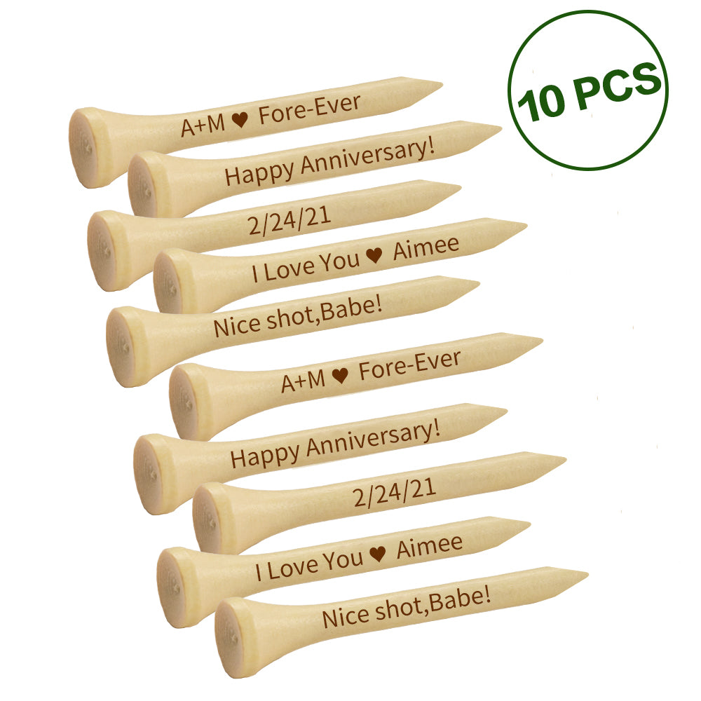Custom Engraved Bamboo Golf Tees Outdoor Sports Gifts for Golf Lover