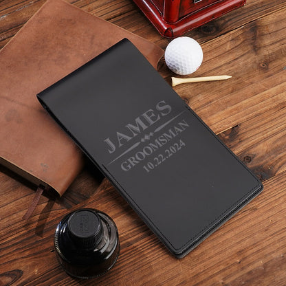 Personalized PU Leather Golf Scorecard Holder Anniversary Birthday Gift for Man Golf Lover