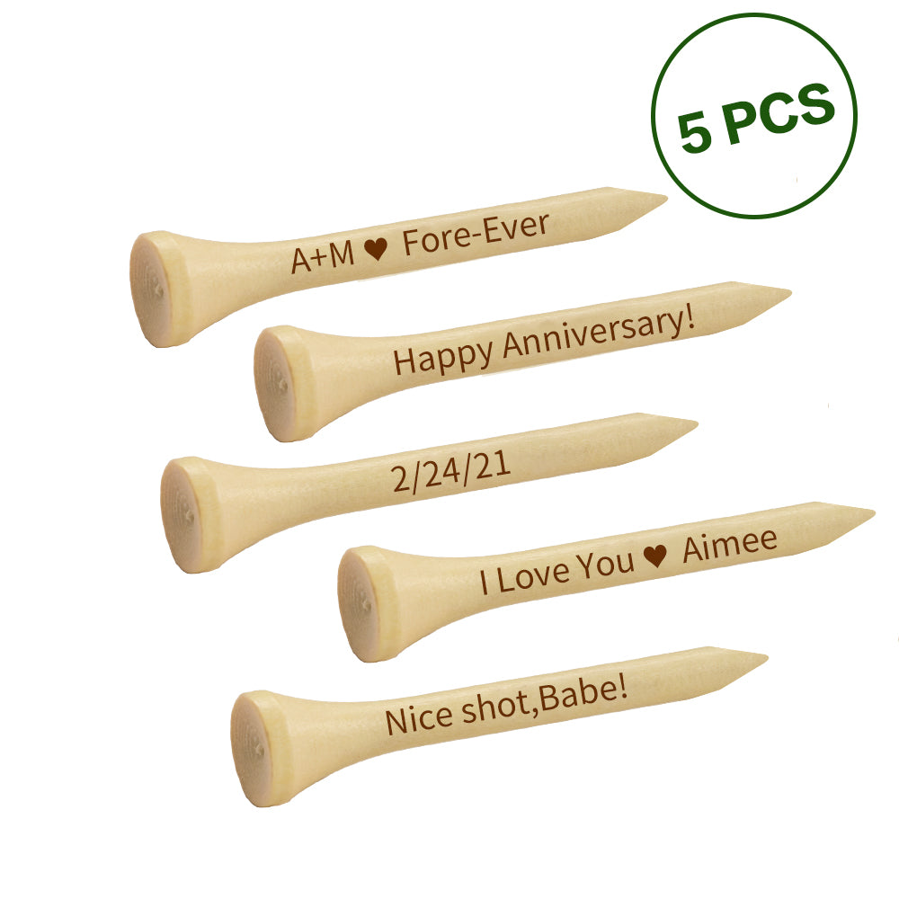 Custom Engraved Bamboo Golf Tees Outdoor Sports Gifts for Golf Lover