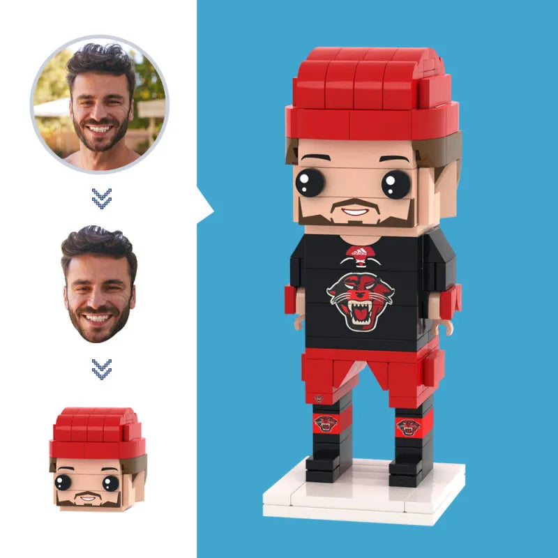 Customized Head Ice Hockey Player Brick Figures Small Particle Building Block Toys Can Be Customized As Building Block Art Gifts