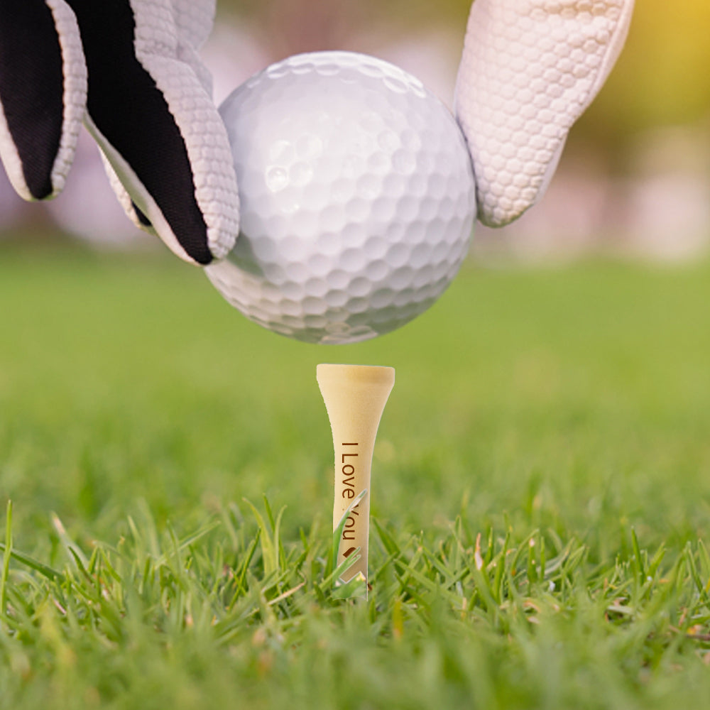 Custom Engraved Bamboo Golf Tees Outdoor Sports Gifts for Golf Lover